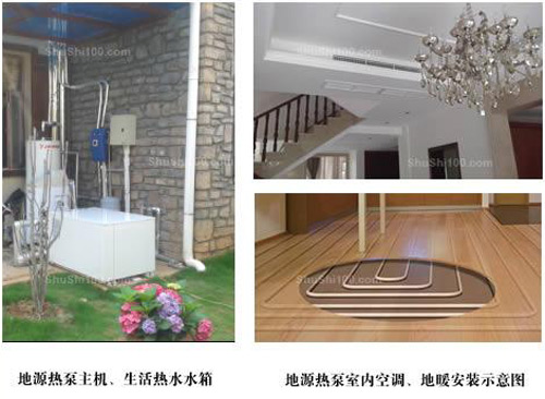 地源熱泵主機(jī)、室內(nèi)空調(diào)安裝示意圖